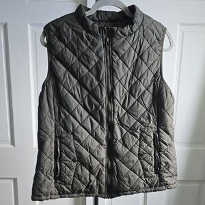 Quilted Vest - Army Green